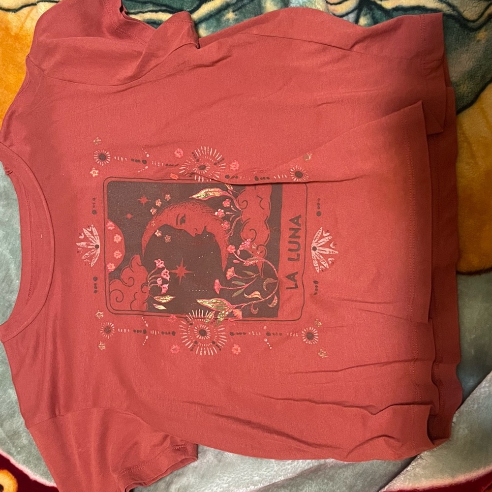 Red Graphic Tee with La Luna Design